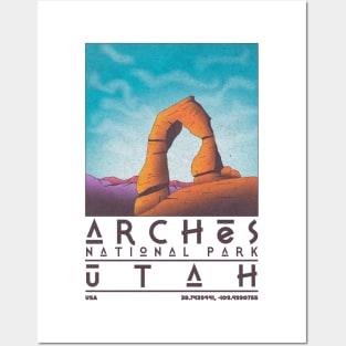 Arches, Utah, USA, Retro Travel Poster Posters and Art